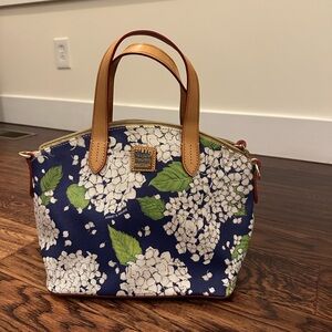 Dooney & Bourke Navy and White Floral Satchel